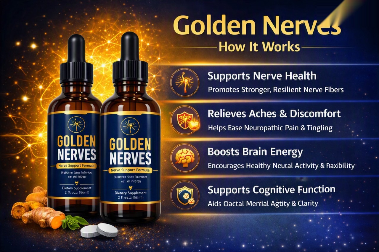 Golden Nerves how it works — the supplied brand infographic